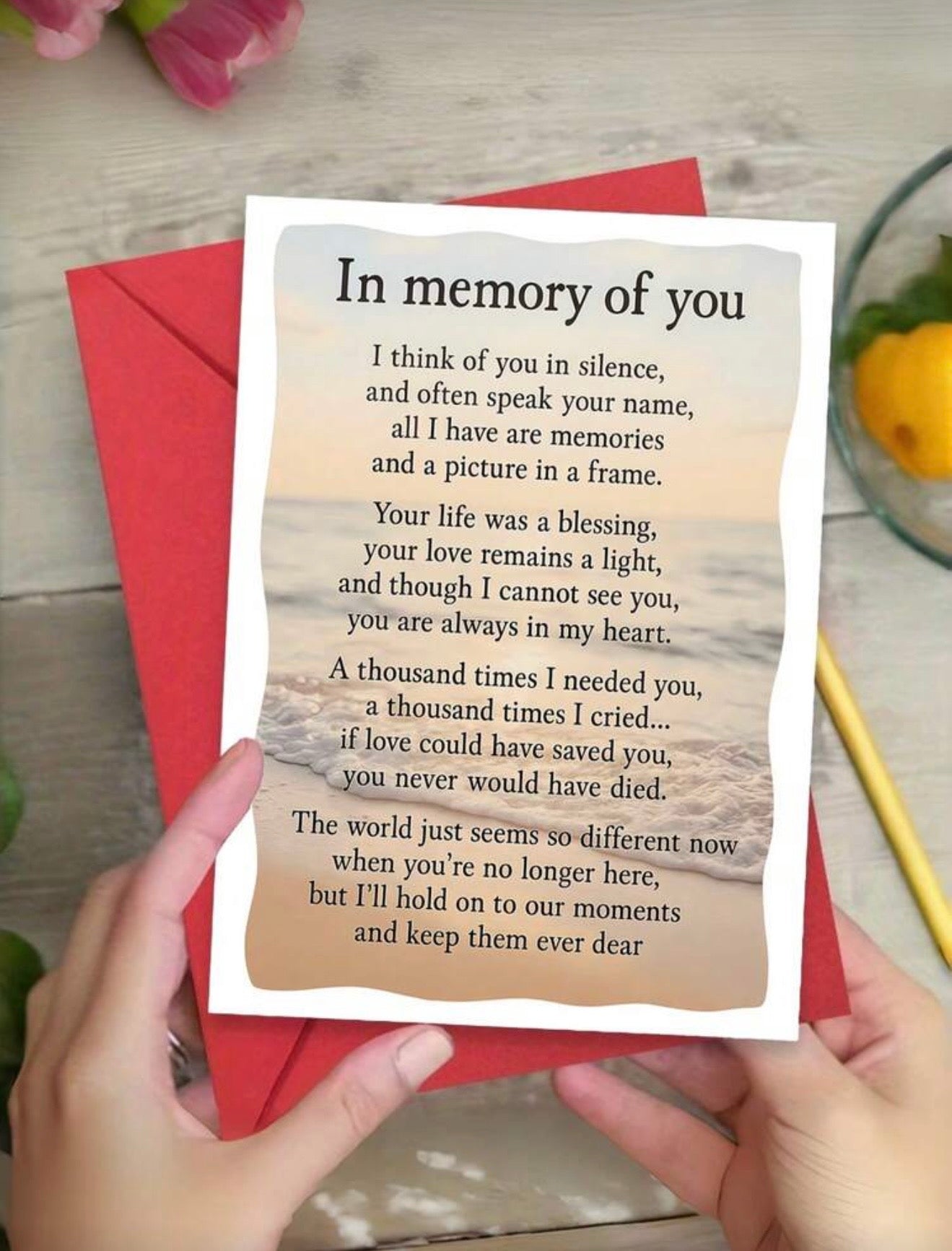 In memory of you